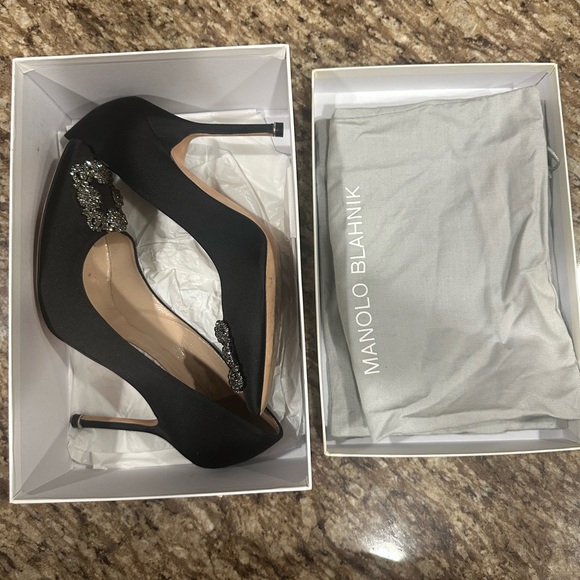 Manolo Blahnik Black Heels with Sparkling Embellishments - Picture 4 of 4